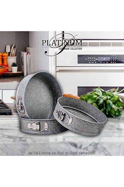 PLATINUM COLLECTION Set de 3 forme de copt cu bază detașabilă Tava pentru Pas...