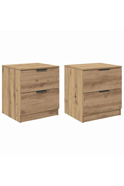 vidaxl Dulap de noapte 2 pcs Stejar Artizanal 45 x 39 x 50 cm