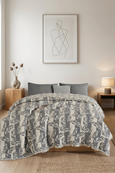 Destiva Home 5 Layers Filled Muslin Double Bedspread 220X240 cm 100% Cotton D...