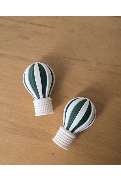 Plywoody Toys and More Balon Temalı Bej Yeşil Dolap Çekmece Kulp 4'lü Set