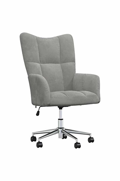 vidaxl Scaun de relaxare, gri deschis, catifea