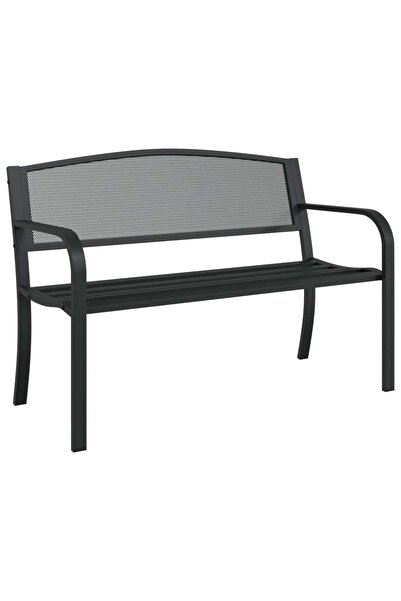 vidaxl Bancă de grădină, negru, 119 cm, oțel