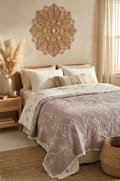 Destiva Home 5 Layers Filled Muslin Double Bedspread 220X240 cm 100% Cotton D...