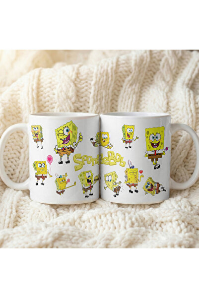 esticker Sponge Bob Sünger Bob Konseptli Temalı Dekoratif | Hediyelik Kupa Ba...
