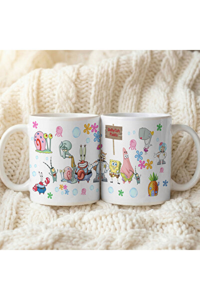 esticker Sponge Bob Sünger Bob Patrick Squidward Sheldon Konseptli Temalı Dek...