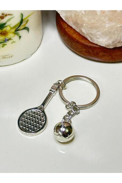anahtarlık evreni Badminton Racket & Ball Silver Color Metal Keychain