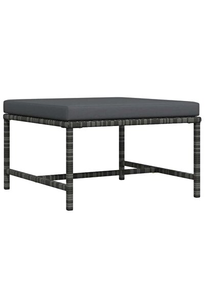 vidaxl Taburet modular cu pernă, gri, poliratan