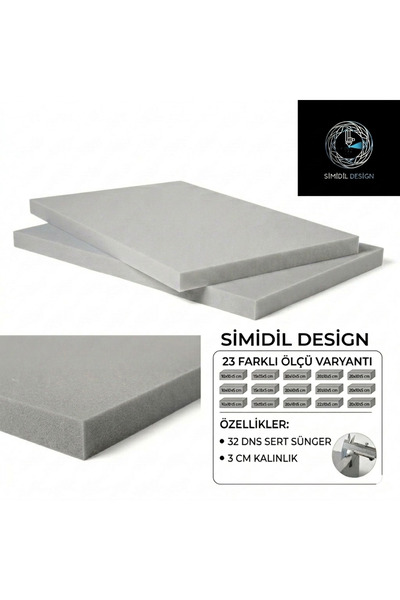 Simidil Design 32 DNS Sert 3 cm Kalınlık Yüksek Yoğunluklu 23 Ölçü Seçenekli-...