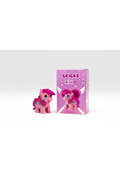 Bricks Mikro Blok Figür Serisi: Sevimli Pembe Pony - M-044 Yapım Seti