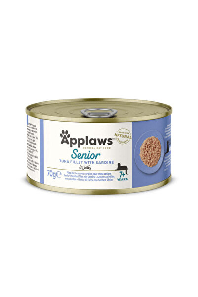 Applaws طعام القطط المسنة بالتونة والسردين 70 جرام علبة