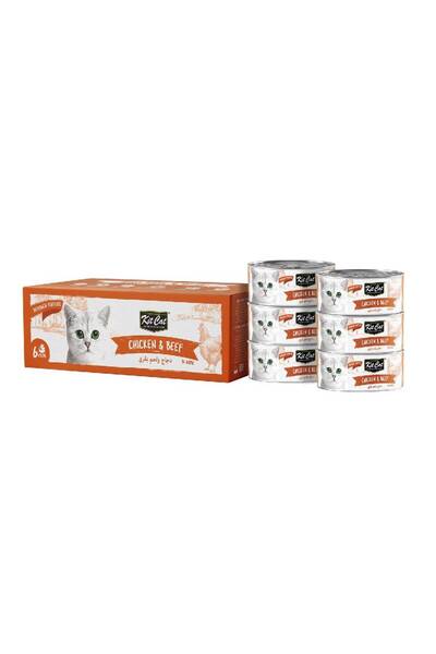 Kit Cat توبيرز منزوعة العظم 6×50 جرام - دجاج ولحم بقري