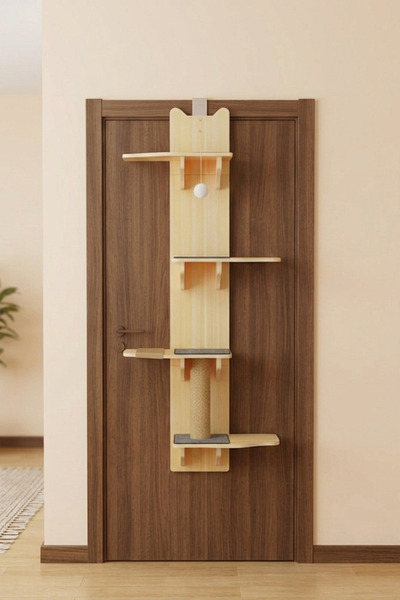 Coolizz Pankek - Cat Climbing and Scratching Set with Steps Behind the Door