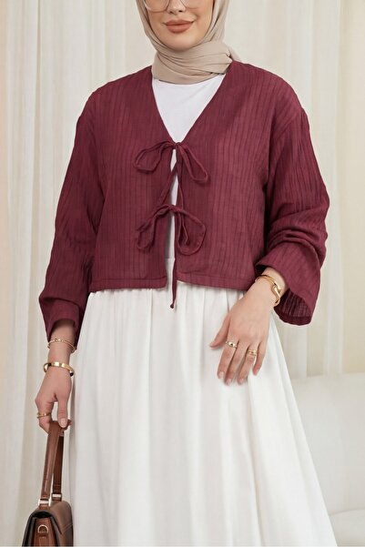 HİJABAYA Μπλούζα με δαντέλα μπροστά, ημιδιαφανής, με μανίκια βολάν