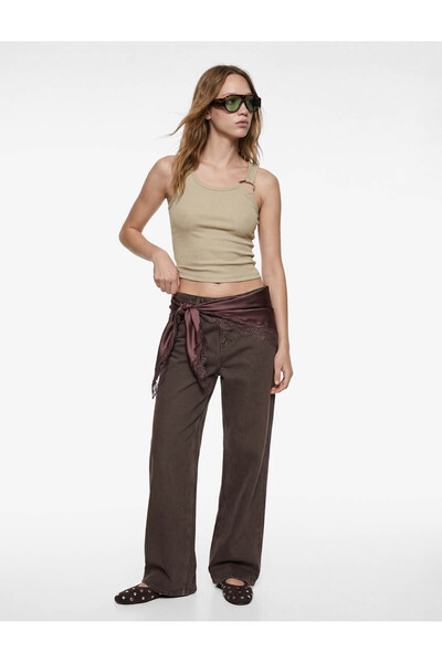 Koton 26Yy59000146 Khaki Women's Sleeveless T-Shirt 6Sal30026Ik