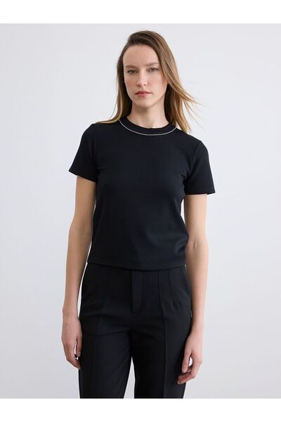 LC Waikiki Crew Neck Stoned Soft Touch Women's T-Shirt