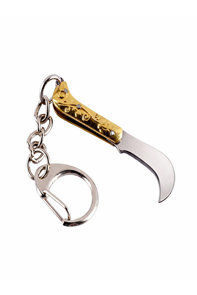 HAKİ Mini Çakı Anahtarlık Motifli Gold Renk – Paslanmaz Çelik Bıçaklı Dekorat...