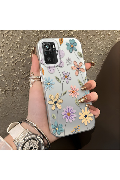 CASEVIBE Redmi Note 10 4G/Note 10S Uyumlu Şık çiçek desenli düşmeye karşı kor...