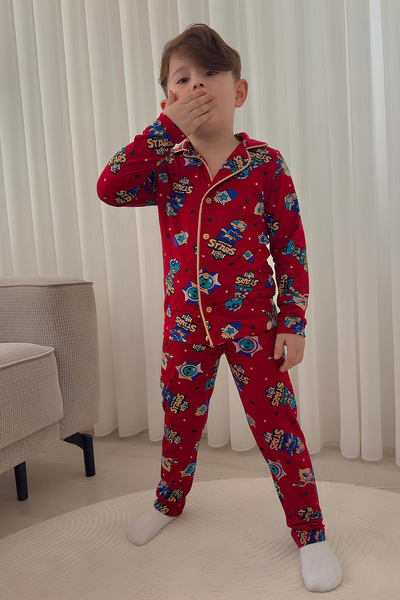 Belya Kids Wear Boy's Cotton Suede Fabric2 Pattern Shirt Collar Sleeper Band ...