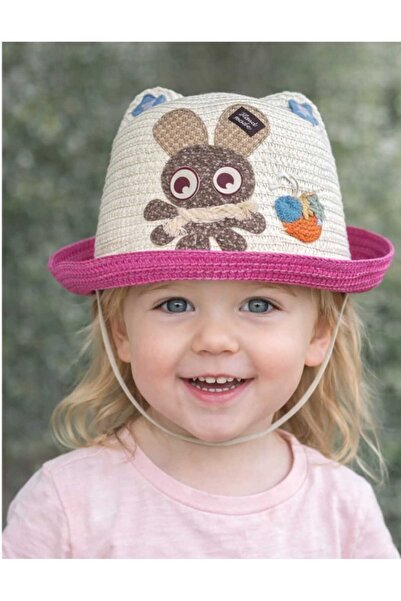 NoNameStore7 Sun hat for girls and boys, accessorized with a handmade bunny, ...