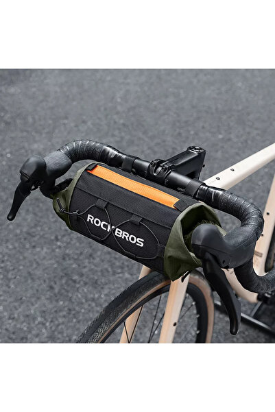 ROCKBROS Geantă ghidon bicicletă, PVC 2-2.4L, Alb/Verde, Impermeabilă