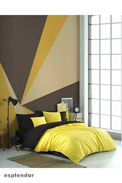 esplendor Hobby King Size Poplin Duvet Cover Diamond Yellow Black