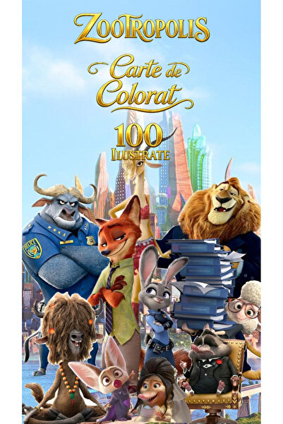 Disney Zootropolis coloring book 100 images a4 cardboard covers laminated