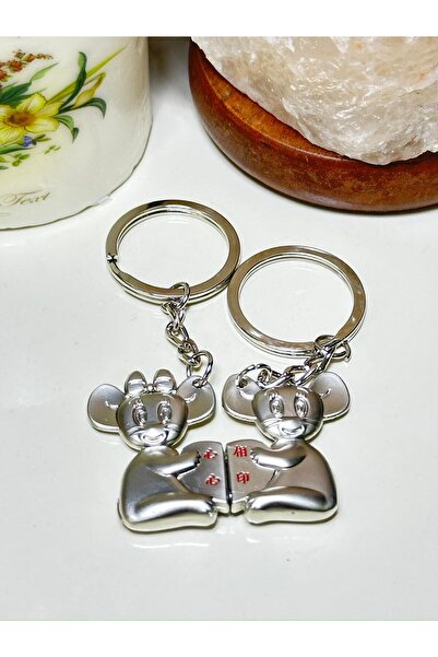 anahtarlık evreni Couple Lover Silver Color Metal Keychain with Koala Figure