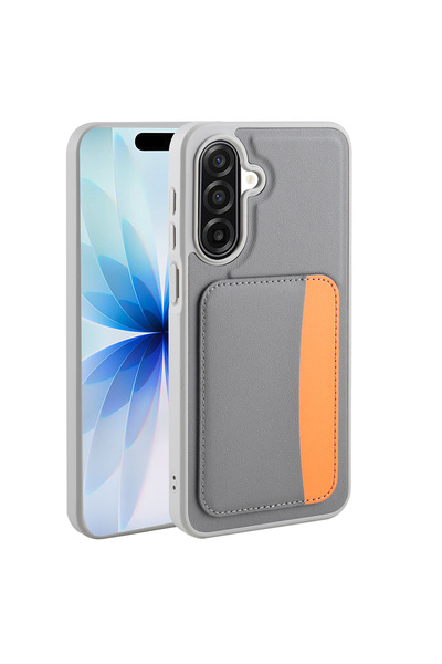 Başkenttekno Samsung Galaxy A17 Compatible Faux Leather X-Card Wallet Silicon...