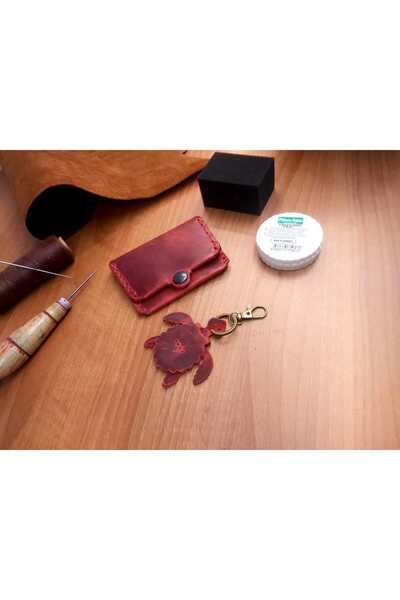 deribo Crazy Leather Buttoned Card Holder