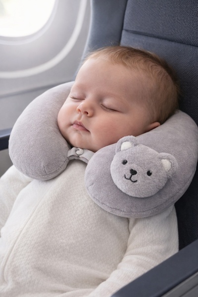 Pure Boutique Baby neck pillow for travel, soft teddy bear baby neck support