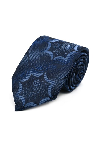 Sade Kravat Blue Black Navy Blue Special Patterned Tie 33384 Blue