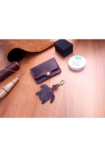 deribo Crazy Leather Buttoned Card Holder