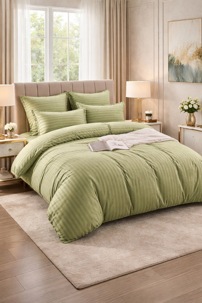 Casa Pucioasa 6-Piece Damask Bedding Set with Elastic, Casa Pucioasa, Fine Da...