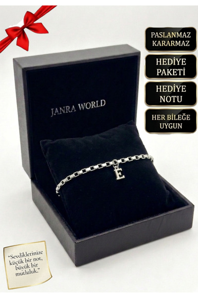 JANRA WORLD Lettering Stainless Steel Bracelet, Tarnish Resistant, Silver Col...
