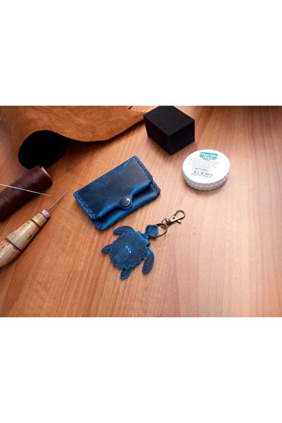 deribo حامل بطاقات جلدي مجنون الطراز مزود بأزرار