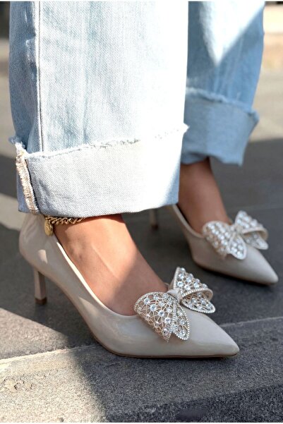 I Love Shoes Sorexa Stiletto Μπεζ λουστρίνι με λεπτομέρεια φιόγκου