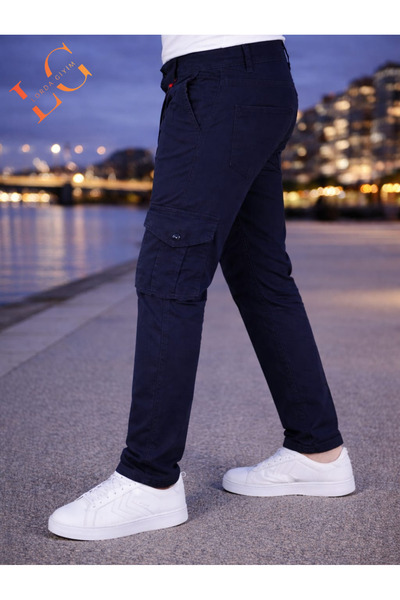 LORDA GİYİM TONI S Men's Denim Pants with Cargo Pockets, Lycra, High Waist, Z...