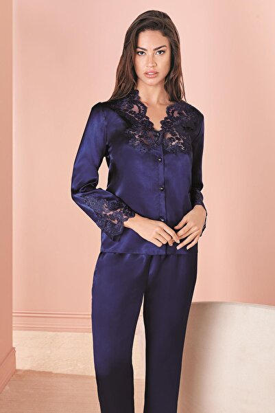 Espuar 1275 Γυναικείο Μακρύ Σατέν Νυχτικό Σετ Έξι Τεμαχίων