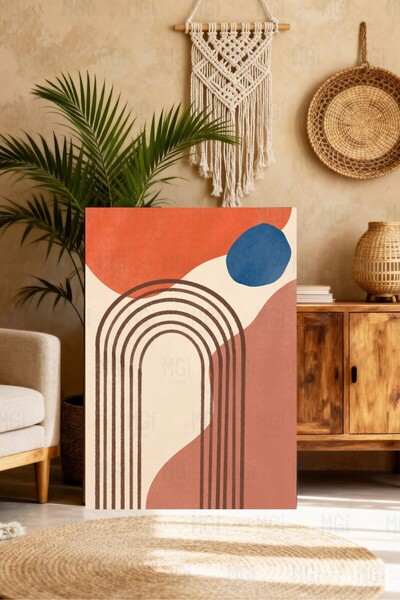 Mgi Design Tablou pe pânză cu model de centură retro, decor de perete cu artă...