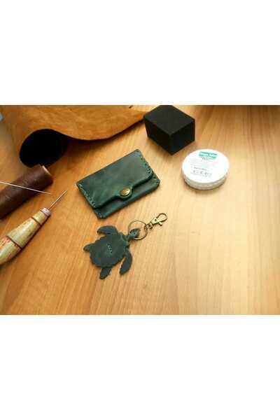 deribo Crazy Leather Buttoned Card Holder