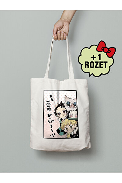 Akumastik Demon Slayer Nezuko Tanjiro Zenitsu Inosuke Cute Tote Bag 35X40 cm ...