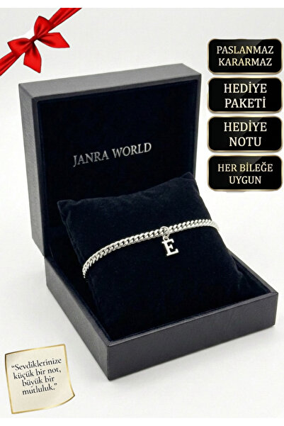 JANRA WORLD Lettering Stainless Steel Bracelet, Tarnish Resistant, Silver Col...