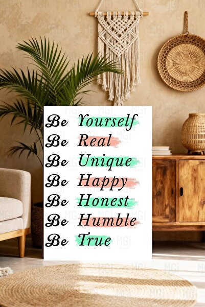 Mgi Design Γραπτός πίνακας σε καμβά «Να είσαι ο εαυτός σου» Εμπνευστική διακό...