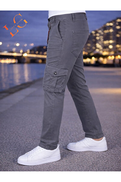 LORDA GİYİM TONI S Men's Denim Pants with Cargo Pockets, Lycra, High Waist, Z...