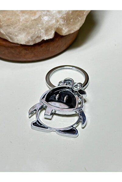 anahtarlık evreni Penguin Polar Animal Winter 2 Pieces Swinging Moving Silver...