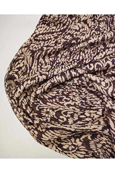 Kumaş Parça Тканина креп-джерсі бордового та бежевого кольору (ширина 140 см ...