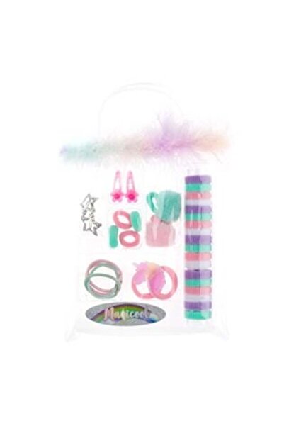 SHOPIENS Set accesorii de păr pentru fete în geantă transparentă 33 bucăți