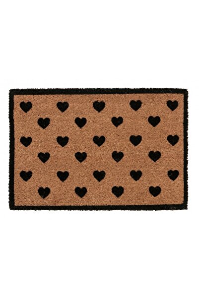 Bizzotto Black Entrance Mat Hearts 40x60x1.5 cm