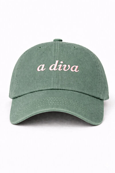 Tresore ''A Di̇va'' Embroidered Washable Cap /''A Di̇va'' Embroidered Washed Cap