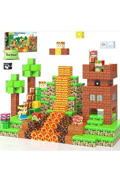 Malvys Μαγνητικοί κύβοι pixel, 3D ηφαίστειο και λάβα, 60 τεμάχια, 3+ ετών